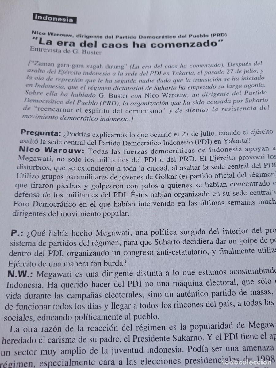 Coleccionismo de revistas y peri&oacute;dicos: INDONESIA, DICTADURA DE SUHARTO Y OCUPACI&Oacute;N DE TIMOR ESTE. 10 PAGINAS DE REVISTA VIENTO SUR 1992
