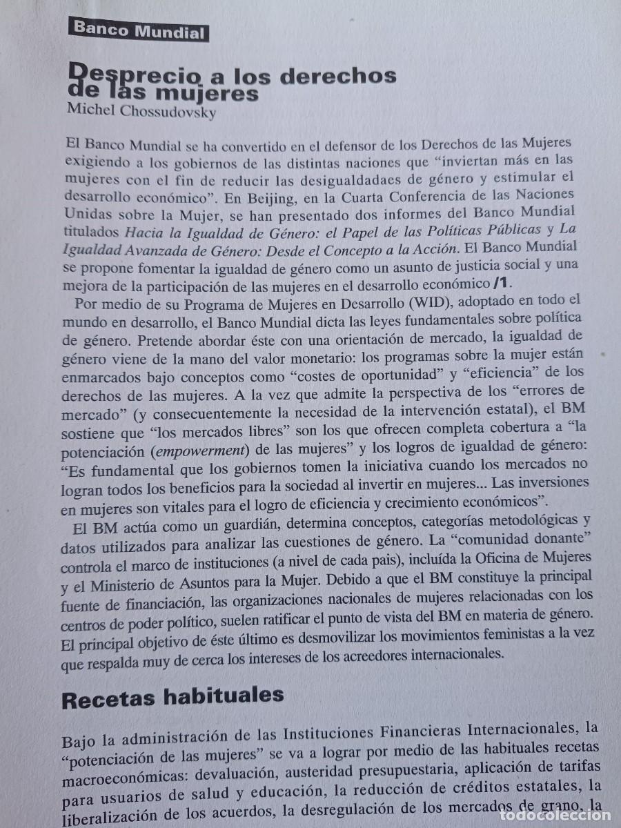 Sammeln von Zeitschriften und Zeitungen: EL BANCO MUNDIAL DESPRECIA LOS DERECHOS DE LAS MUJERES. 4 PAGINAS DE REVISTA VIENTO SUR 1995