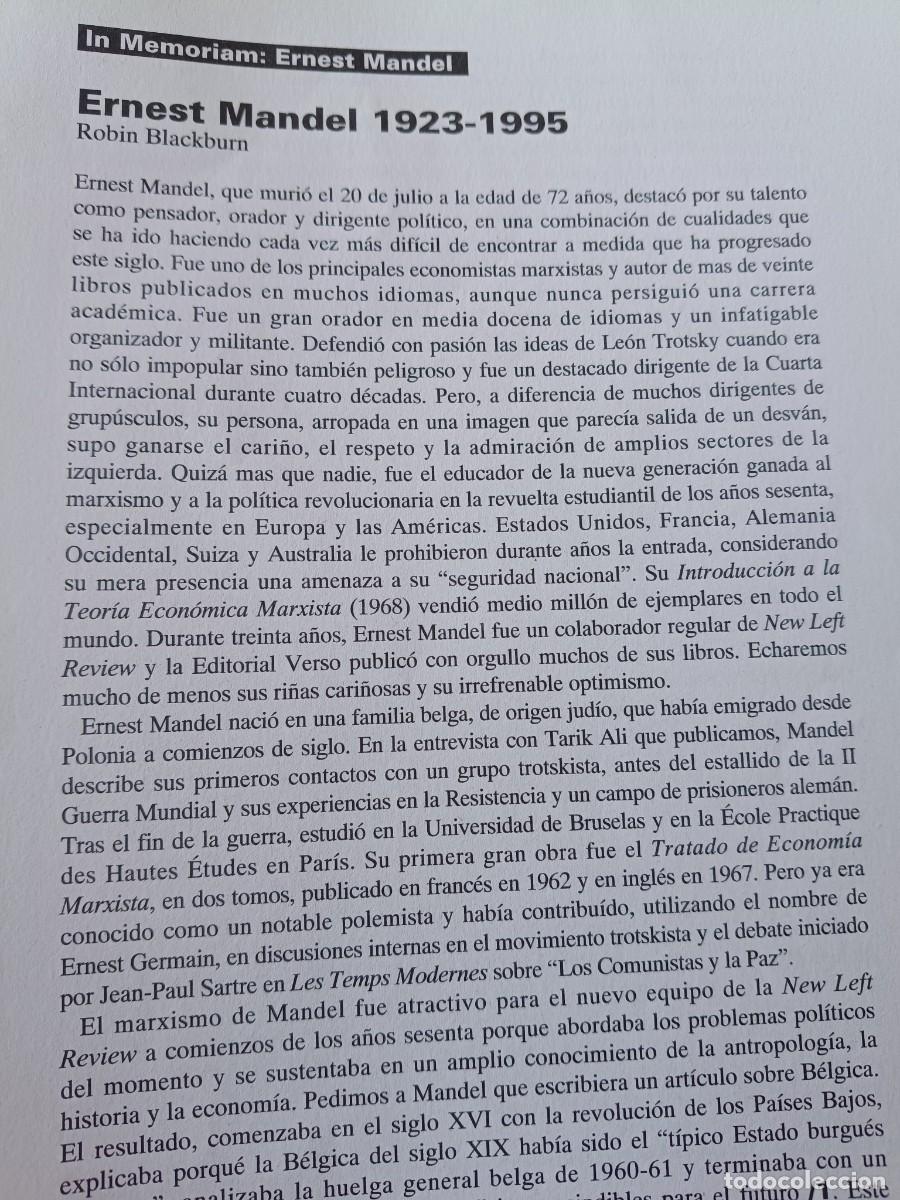 Coleccionismo de revistas y peri&oacute;dicos: ERNEST MANDEL, IN MEMORIAM. SEMBLANZA, ENTREVISTA, AN&Aacute;LISIS. 20 PAGINAS DE REVISTA VIENTO SUR 1995