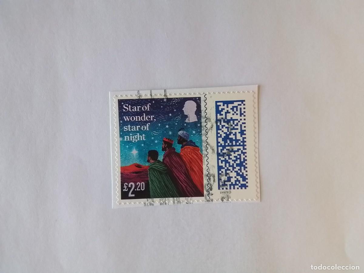 Coleccionismo de revistas y peri&oacute;dicos: A&Ntilde;O 2023 INGLATERRA SELLO USADO CON PAPEL