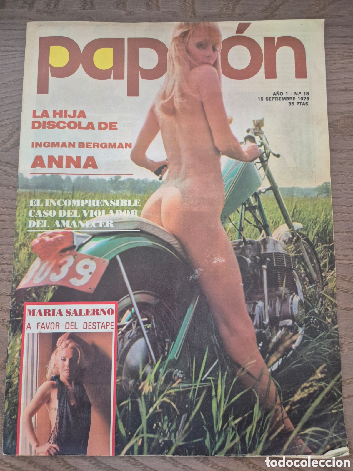 Coleccionismo de revistas y peri&oacute;dicos: PAPILLON 15/9/1976 MARIA SALERNO ANNA BERGMAN