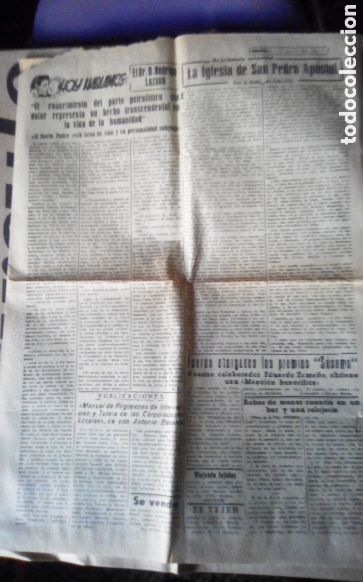 Coleccionismo de revistas y peri&oacute;dicos: Ofensiva. &Oacute;rgano de F.E.T y de las J.O.N.S. de Cuenca. Lote p&aacute;ginas sueltas de varios n&uacute;meros. 1956