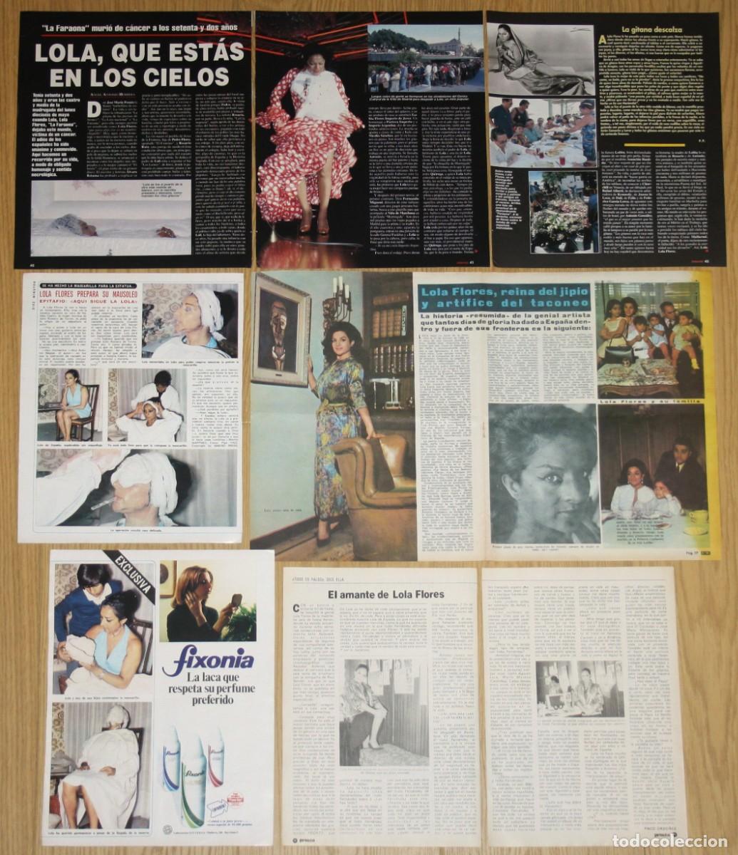 Coleccionismo de revistas y peri&oacute;dicos: LOLA FLORES lote de prensa 1960s/1990s fotos spain clippings flamenco copla gypsy gitano recortes