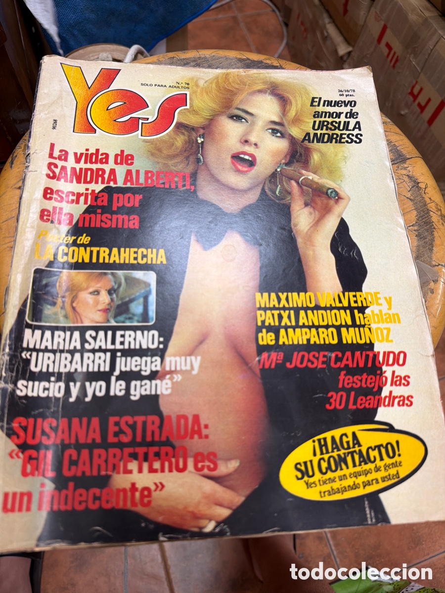 Coleccionismo de revistas y peri&oacute;dicos: Lote de 8 revistas eroticas YES.esicion espa&ntilde;ola.a&ntilde;os 70.contiene p&oacute;ster central