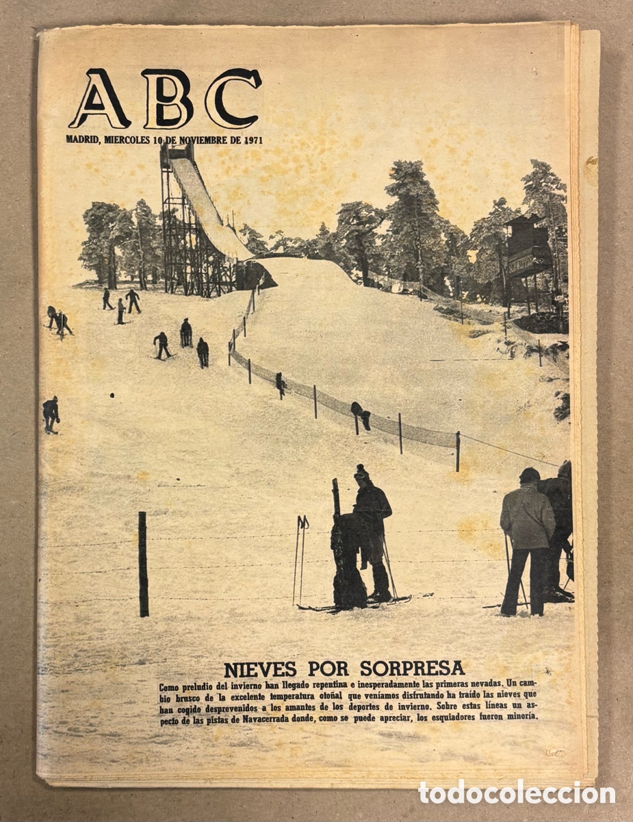Coleccionismo de revistas y peri&oacute;dicos: ABC (10 NOVIEMBRE 1971). NIEVES POR SORPRESA NAVACERRADA, EXPLOSI&Oacute;N F&Aacute;BRICA SORIA, MANDO RAMOS,&hellip;