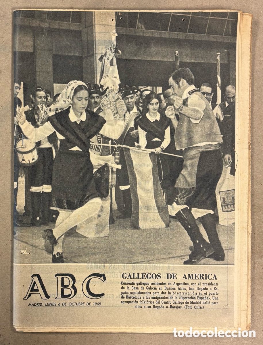 Coleccionismo de revistas y peri&oacute;dicos: ABC (6 OCTUBRE 1969). GALLEGOS DEL CENTRO GALLEGO BUENOS AIRES EN BARCELONA OPERACI&Oacute;N ESPA&Ntilde;A,