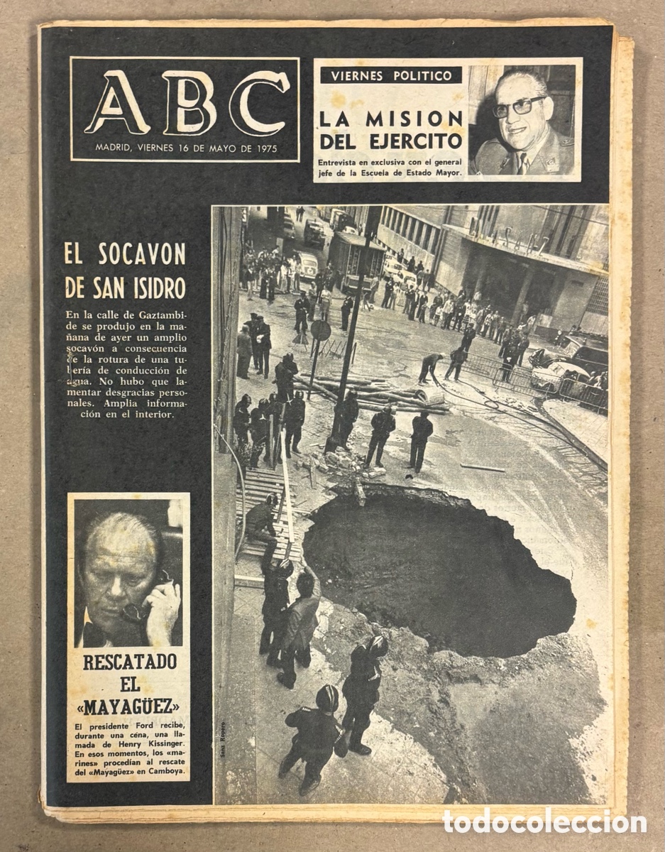Coleccionismo de revistas y peri&oacute;dicos: ABC (16 MAYO 1975). SOCAV&Oacute;N CALLE GAZTAMBIDE MADRID, ENTREVISTA AL GENERAL GONZ&Aacute;LEZ DEL YERRO,&hellip;