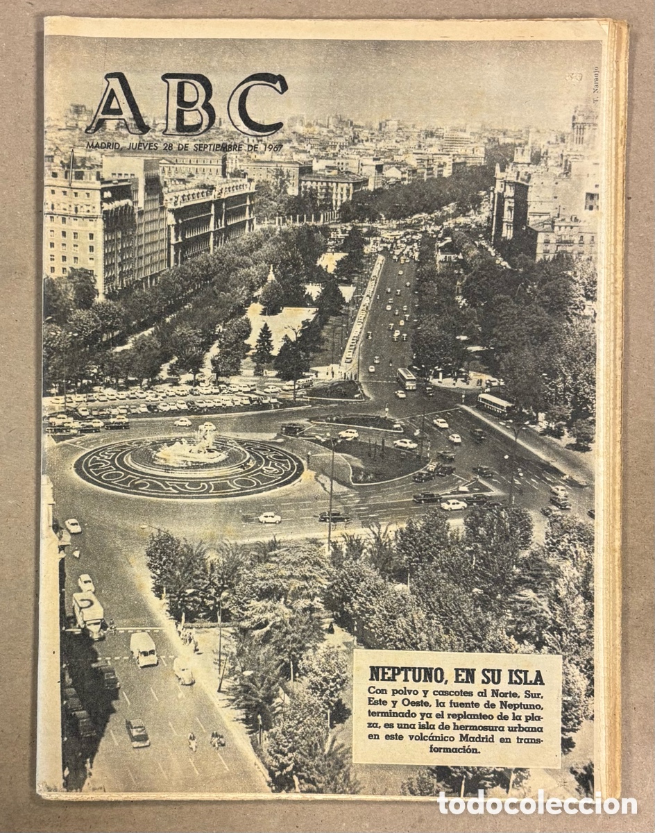 Coleccionismo de revistas y peri&oacute;dicos: ABC (28 SEPTIEMBRE 1967). FUENTE DE NEPTUNO MADRID, HOMENAJE A RICARDO ZAMORA ESPA&Ntilde;A Vs EUROPA,&hellip;