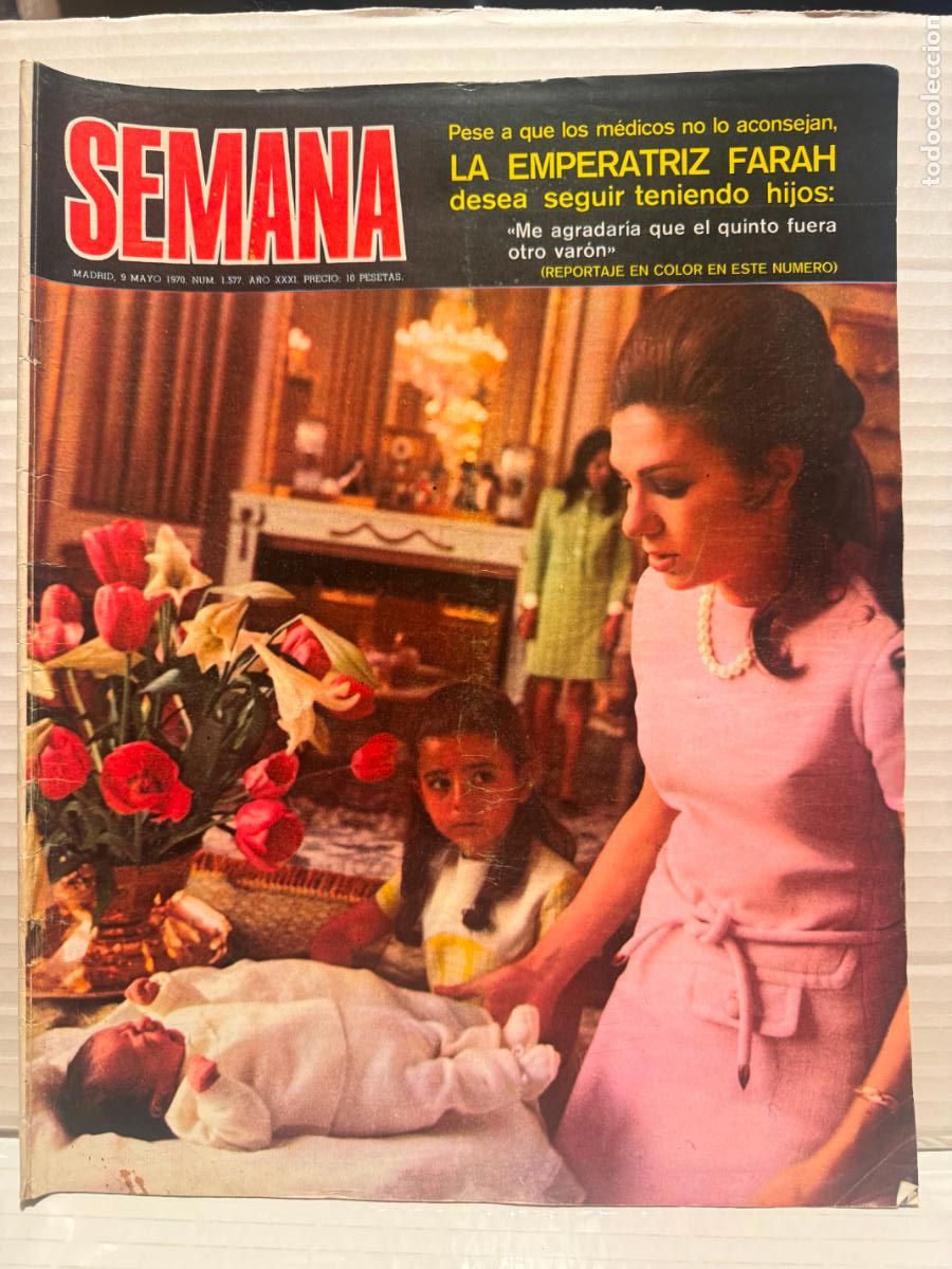 Coleccionismo de revistas y peri&oacute;dicos: REVISTA SEMANA 1577 FARAH MAYO 1970