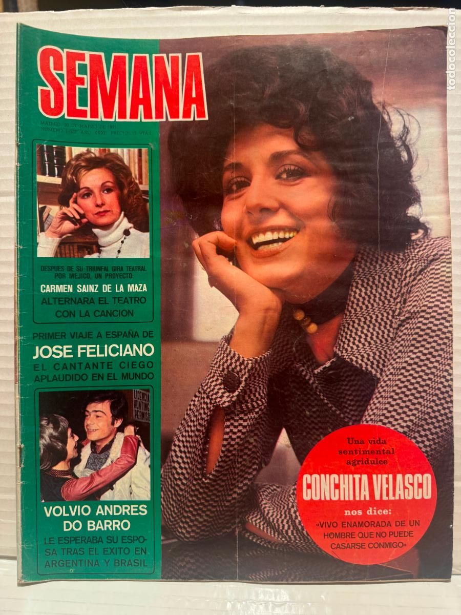 Coleccionismo de revistas y peri&oacute;dicos: REVISTA SEMANA 1622 CONCHITA VELASCO MARZO 1971