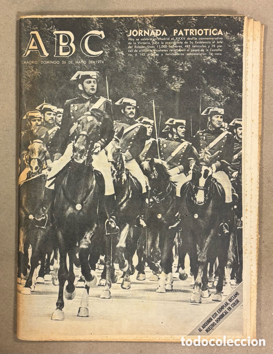 Coleccionismo de revistas y peri&oacute;dicos: ABC (26 MAYO 1974). DESFILE DE LA VICTORIA, ENTREGA FRAGATA ANDALUC&Iacute;A EN ASTILLEROS FERROL, LOU REED