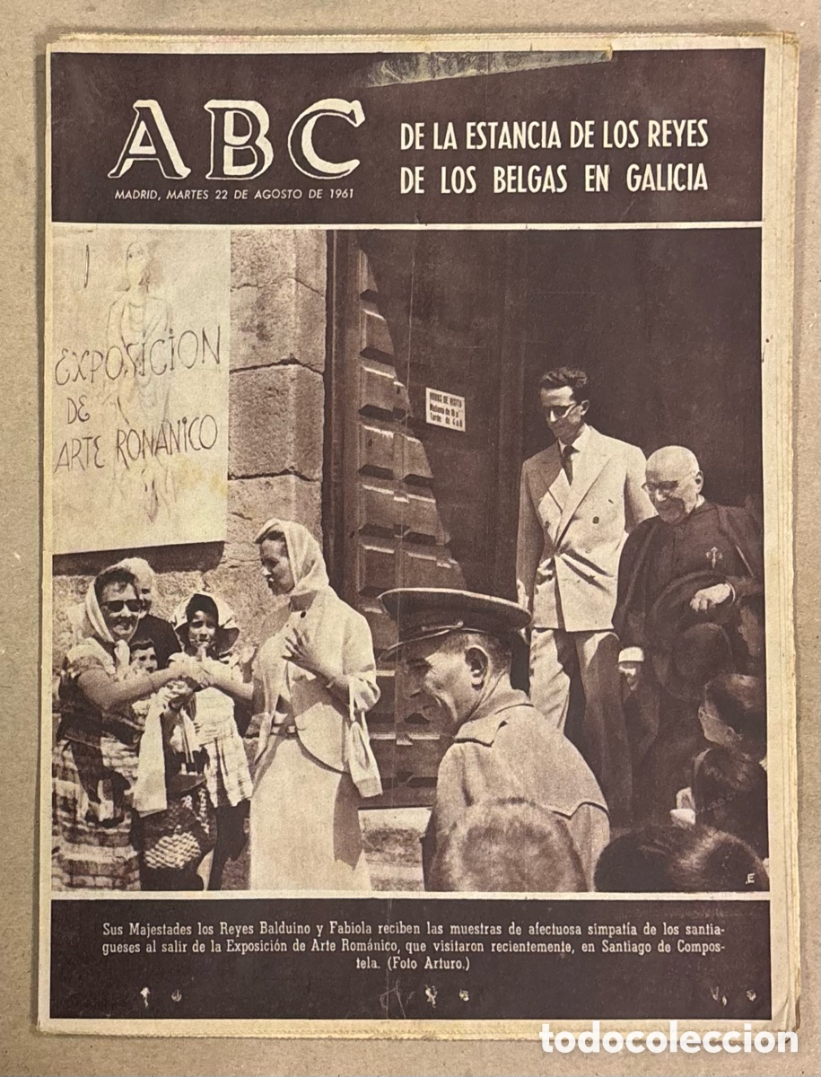 Coleccionismo de revistas y peri&oacute;dicos: ABC (22 DE AGOSTO DE 1961). LOS REYES BELGAS EN GALICIA, FERIA TAURINA DE BILBAO,..,