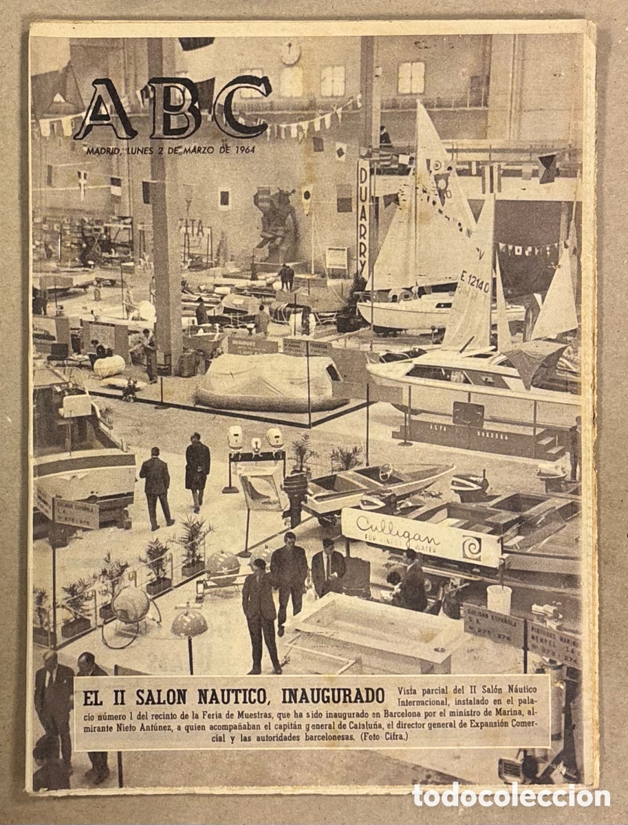 Coleccionismo de revistas y peri&oacute;dicos: ABC (2 MARZO 1964) SAL&Oacute;N N&Aacute;UTICO BARCELONA INAUGURADO, COMPETICI&Oacute;N ESQU&Iacute; MILITAR, PONTEVEDRA GANA RE
