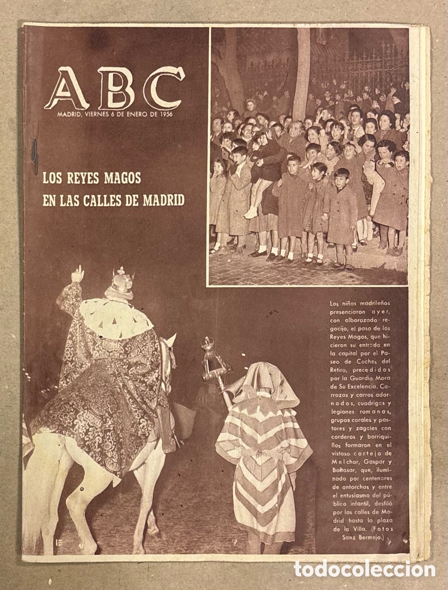 Coleccionismo de revistas y peri&oacute;dicos: ABC (6 ENERO 1956) CABALGATA REYES MAGOS MADRID, MULTA A DI STEFANO Y BENEYTO,&hellip;