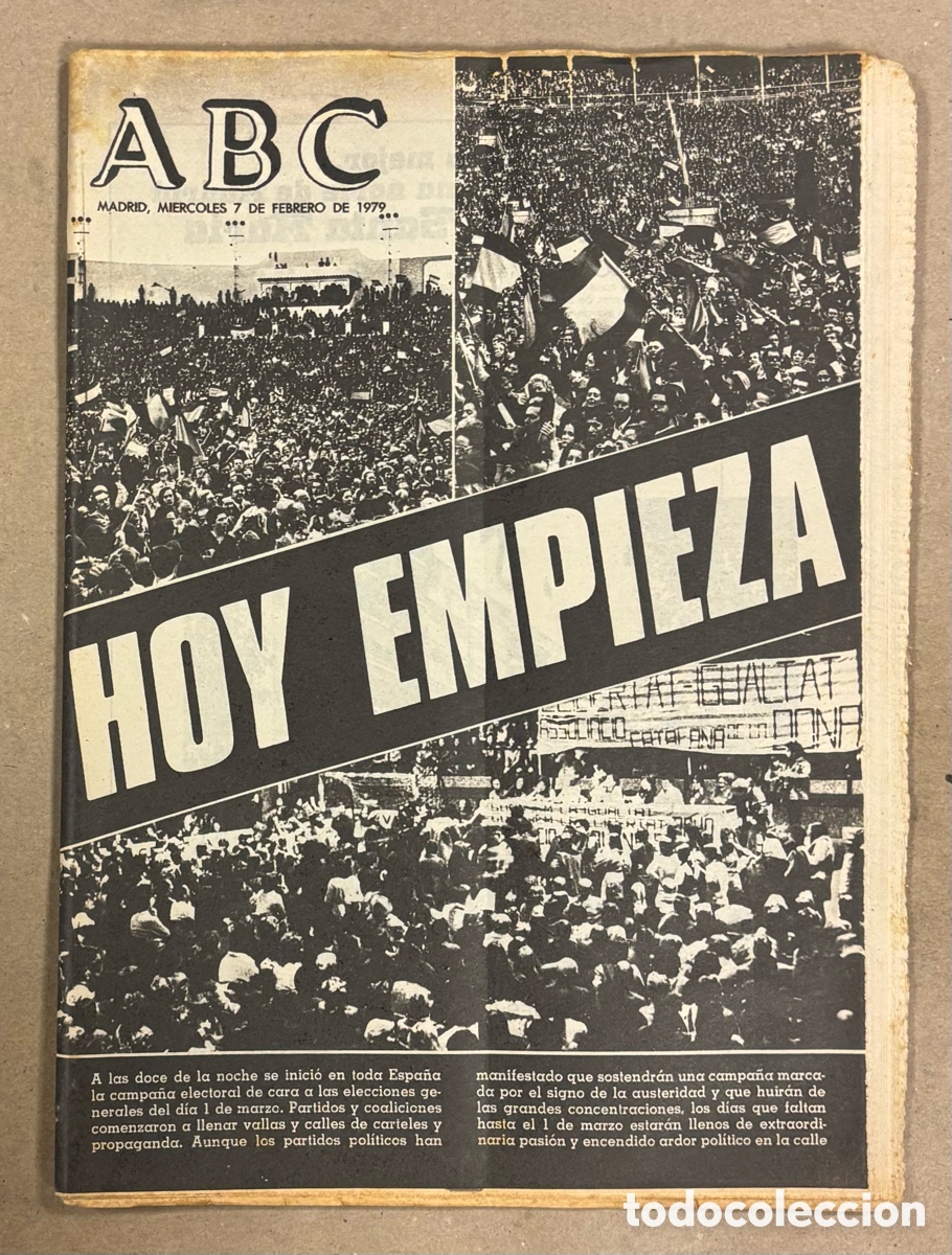 Coleccionismo de revistas y peri&oacute;dicos: ABC (7 FEBRERO 1979) HOY EMPIEZA LA CAMPA&Ntilde;A ELECTORAL, REAL MADRID - LAS PALMAS,&hellip;