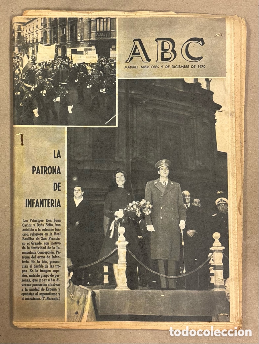 Collectionnisme de Revues et Journaux: ABC (9 DICIEMBRE 1970). FIESTA LA PATRONA DE INFANTER&Iacute;A, MOHAMMED ALI - BONAVENA, L&Oacute;PEZ V&Aacute;ZQUEZ