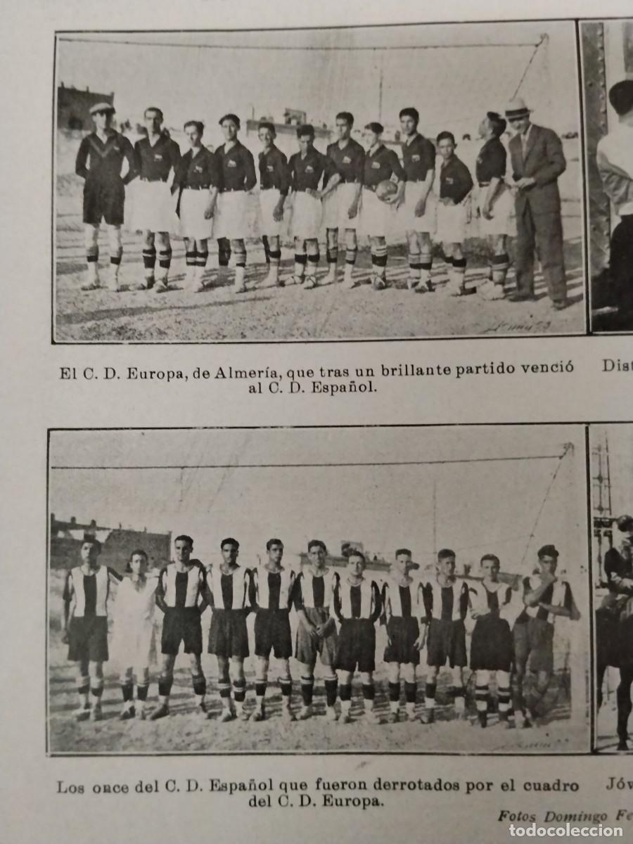 Coleccionismo de revistas y peri&oacute;dicos: PARTIDO DE FUTBOL ENTRE LOS EQUIPOS FUTBOL C.D.ALMERIA Y C.D.ESPA&Ntilde;OL HOJA REVISTA A&Ntilde;O 1928
