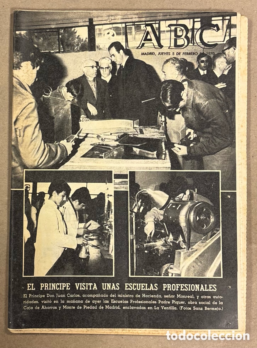 Coleccionismo de revistas y peri&oacute;dicos: ABC (5 FEBRERO 1970). JUAN CARLOS VISITA ESCUELAS PROFESIONALES PADRE PIQUER, BARCELONA COPA FERIAS