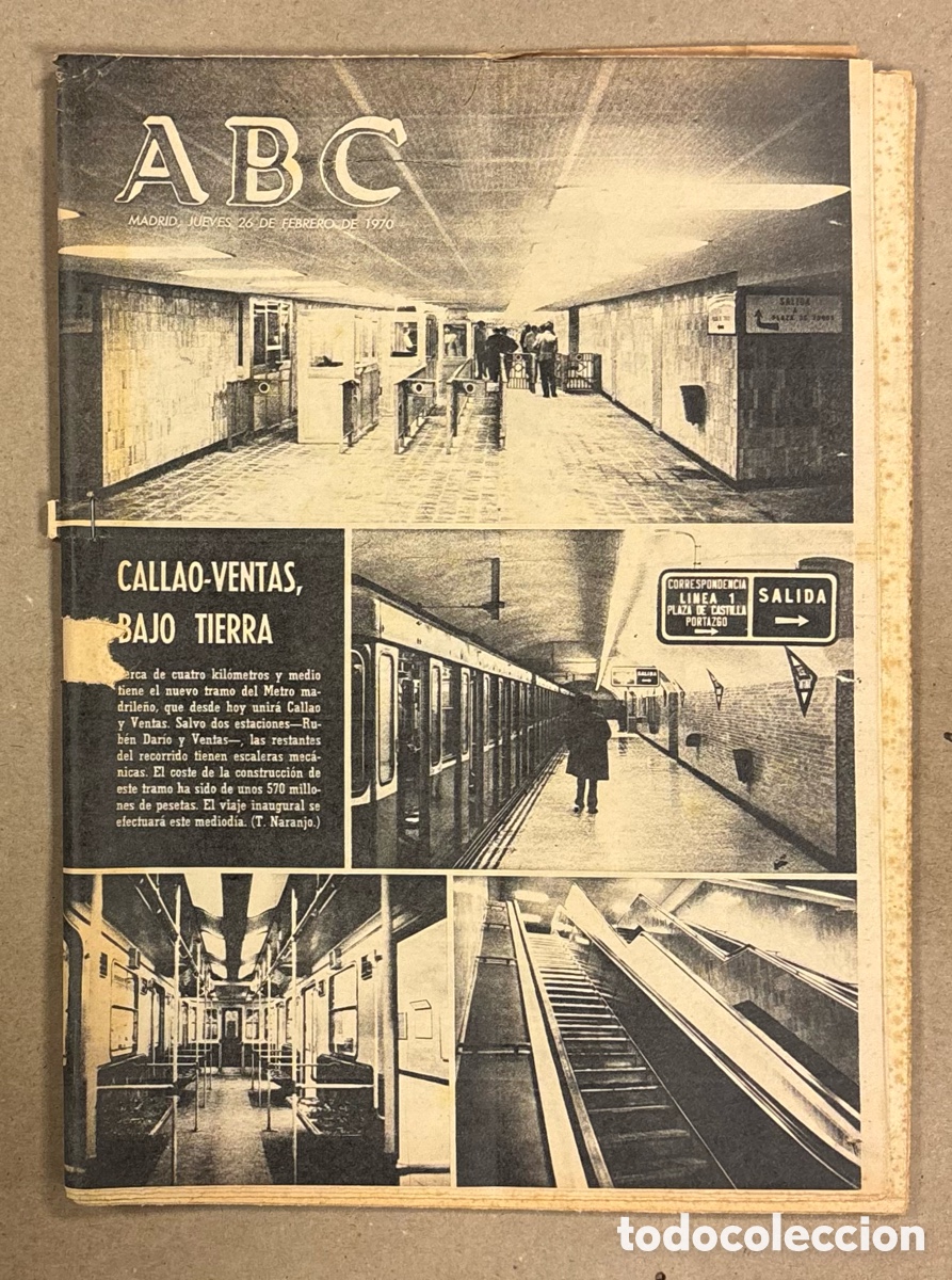Coleccionismo de revistas y peri&oacute;dicos: ABC (26 FEBRERO 1975) NUEVO TRAMO CALLAO - VENTAS METRO MADRID, RAYO VALLECANO - OBERENA,&hellip;