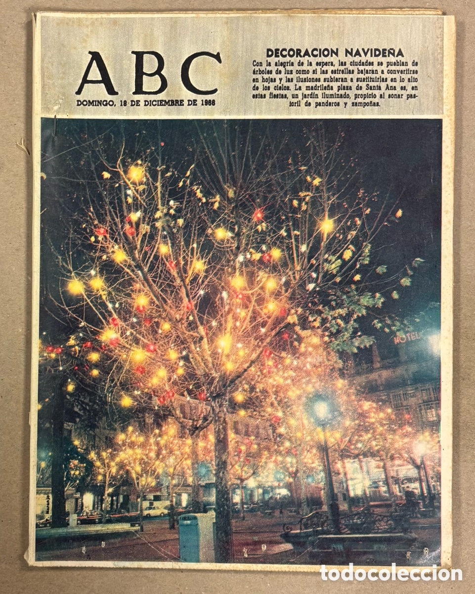 Coleccionismo de revistas y peri&oacute;dicos: ABC (18 DICIEMBRE 1966). PLAZA SANTA ANA, CASTILLO CEMENTERIO ALMU&Ntilde;&Eacute;CAR, ANTONIO GADES,&hellip;