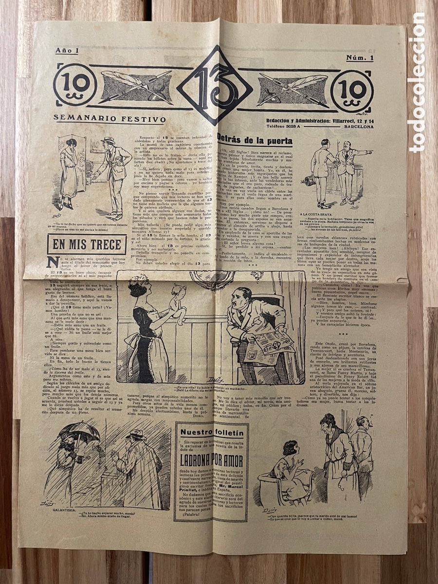 Collezionismo di Riviste e Giornali: 13. Peri&oacute;dico er&oacute;tico humor&iacute;stico. Semanario festivo. A&ntilde;o I, n&uacute;mero 1.