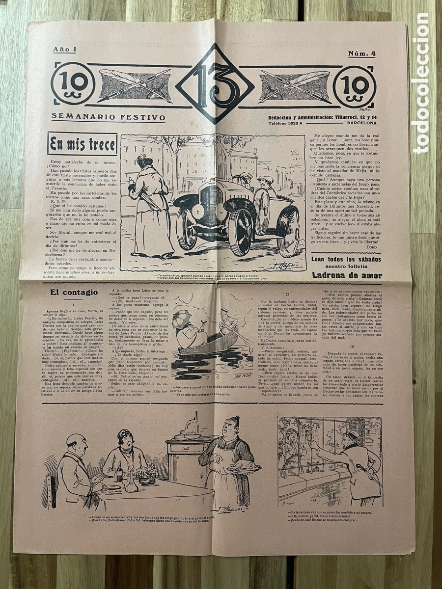Collezionismo di Riviste e Giornali: 13. Peri&oacute;dico er&oacute;tico humor&iacute;stico. Semanario festivo. A&ntilde;o I, n&uacute;mero 3.