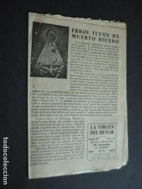 Collectionnisme de Revues et Journaux: CUELLAR SEGOVIA REVISTA LA VIRGEN DEL HENAR NOVIEMBRE 1959