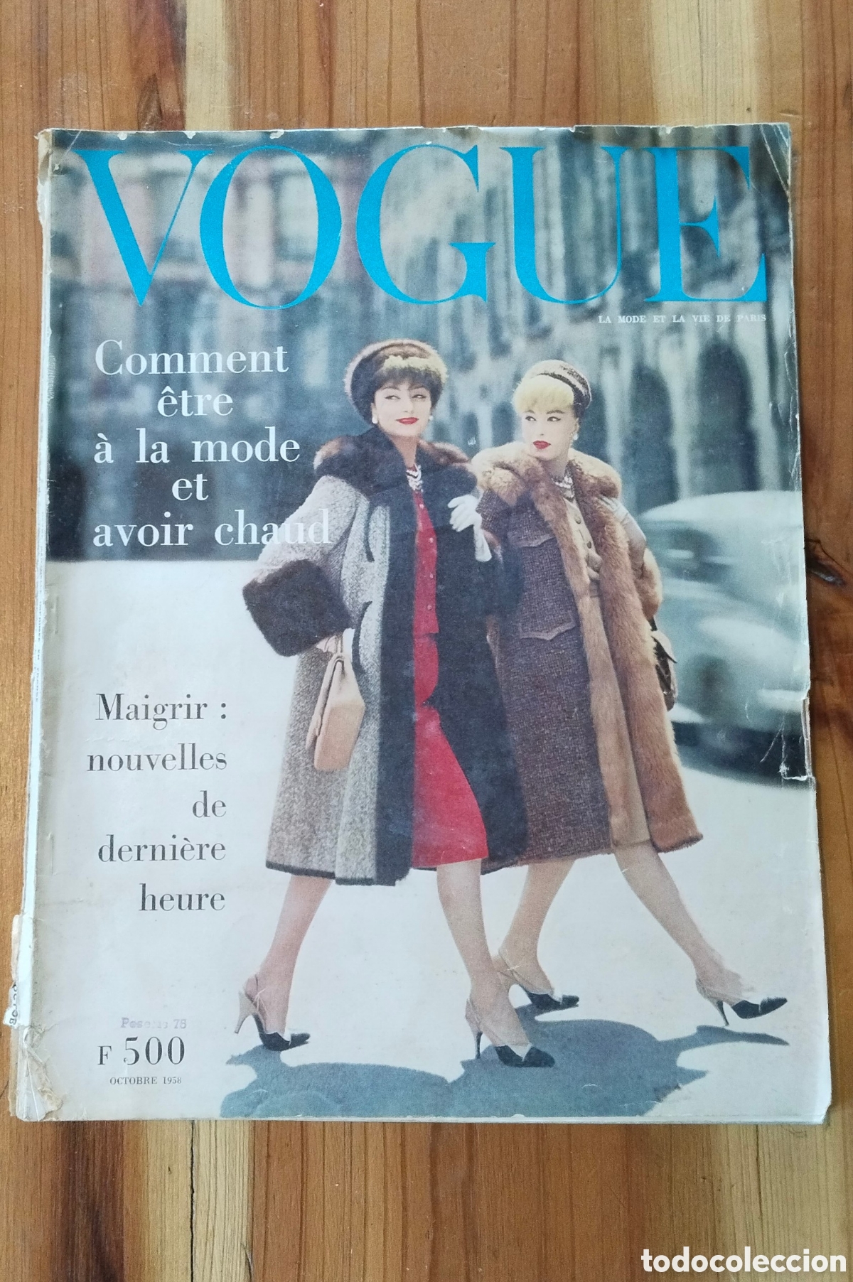 Colecionismo de Revistas e Jornais: REVISTA VOGUE FRANCIA octubre 1958