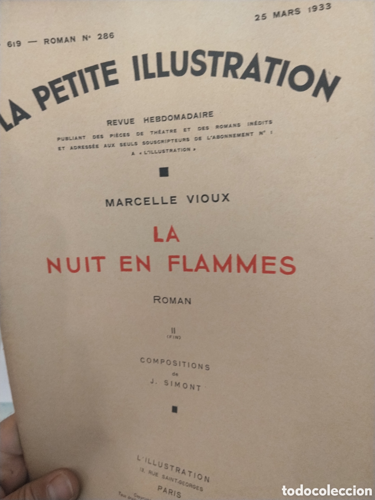 Collezionismo di Riviste e Giornali: La petite Illustration. N. 286. 1933
