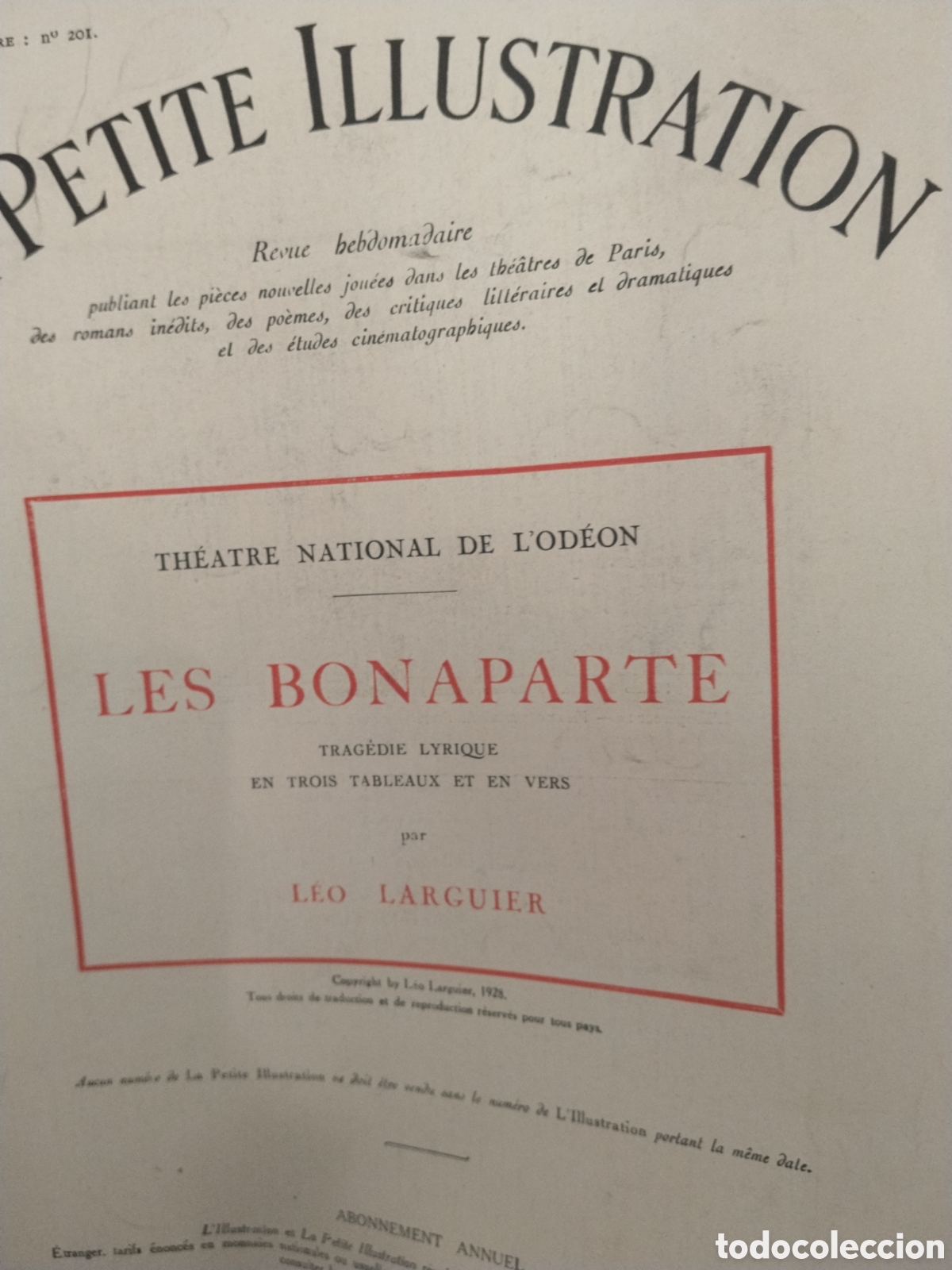 Collection Magazines and Newspapers: La petite Illustration. N. 201. 1928