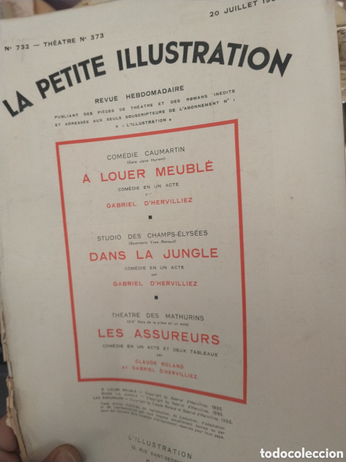 Collection Magazines and Newspapers: La petite Illustration. N. 373. 1935