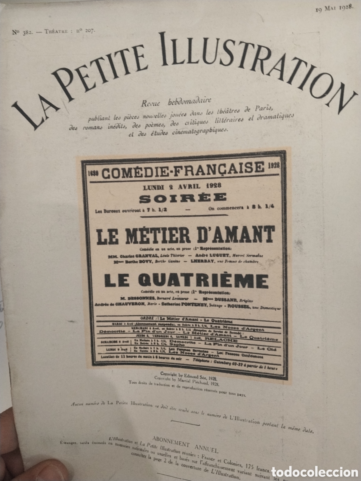 Collection Magazines and Newspapers: La petite Illustration. N. 207. 1928