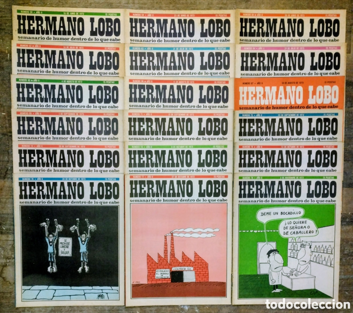 Sammeln von Zeitschriften und Zeitungen: 18 REVISTAS antiguas HERMANO LOBO en NORMAL ESTADO con se&ntilde;ales de uso y del paso del tiempo normales