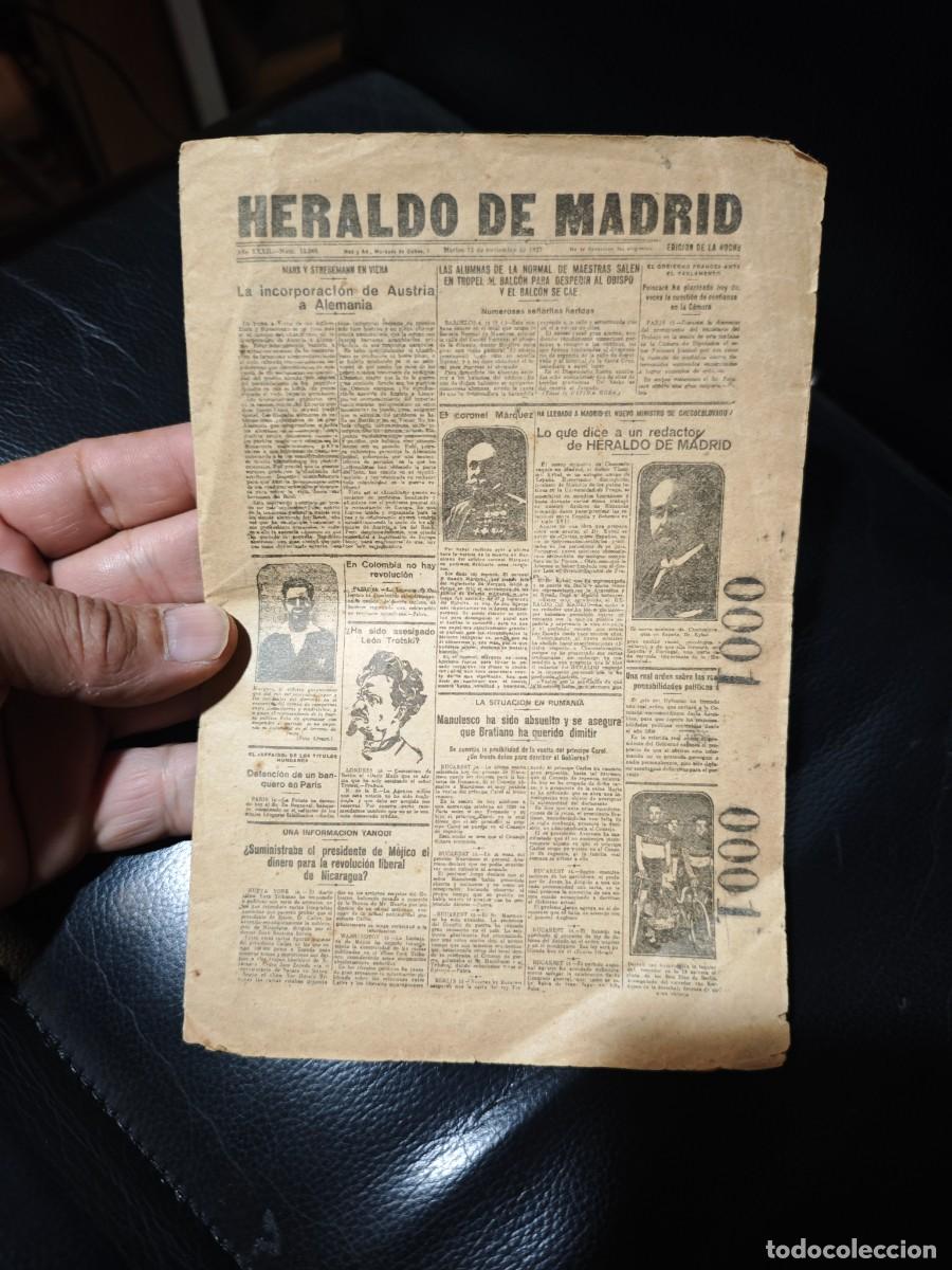 Collection Magazines and Newspapers: RAREZA ABSOLUTA! Peri&oacute;dico Heraldo De Madrid 1927 - Edici&oacute;n Miniatura Original De Imprenta / Archivo