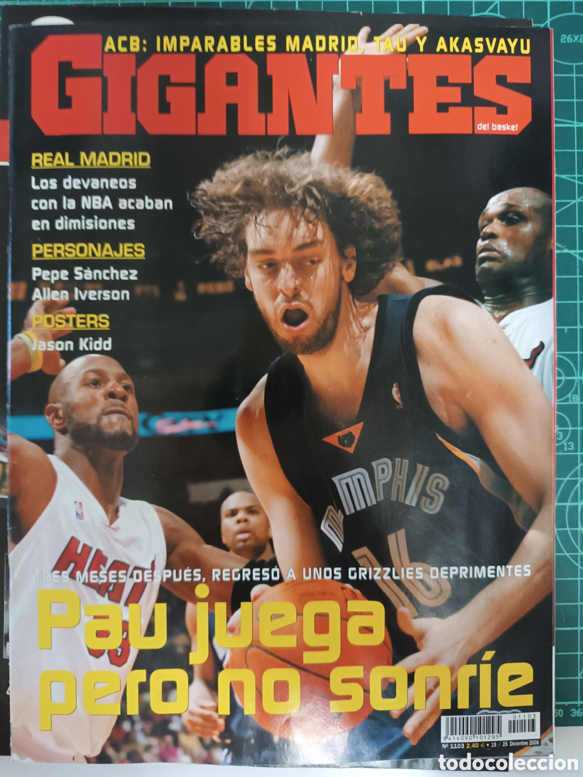 Coleccionismo de revistas y peri&oacute;dicos: GIGANTES DEL BASQUET, N&ordm; 1103 DIC 2006, PAU GASOL, REAL MADRID, NBA