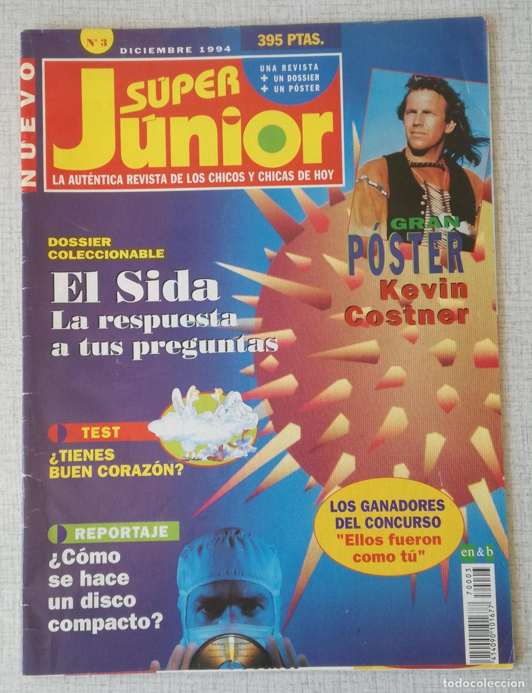 Coleccionismo de revistas y peri&oacute;dicos: Revista Super Junior, n&ordm; 3: Diciembre 1994 - Falta el poster
