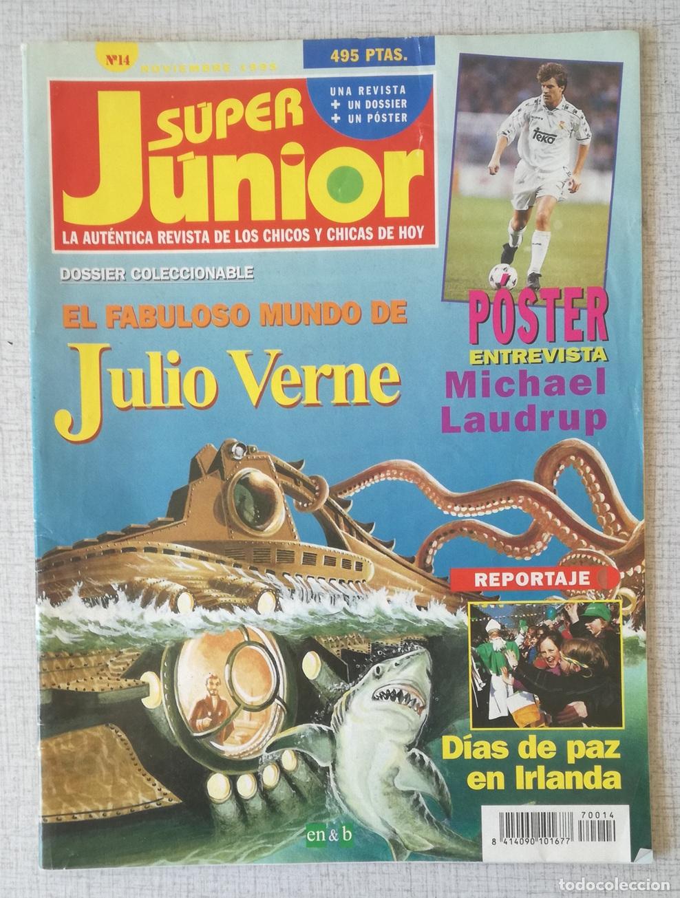 Coleccionismo de revistas y peri&oacute;dicos: Revista Super Junior, n&ordm; 14: Noviermbre 1995 - Incluye el poster Michael Laudrup