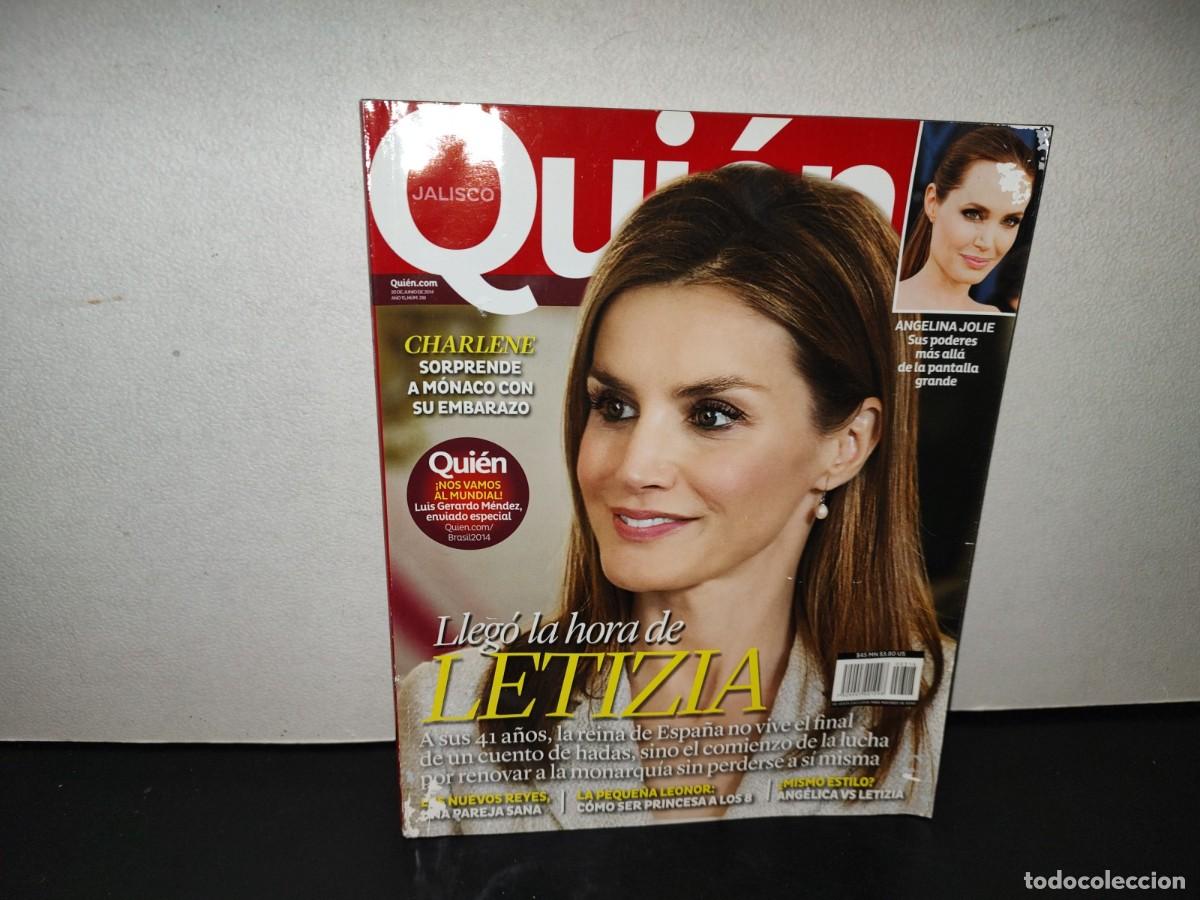 Coleccionismo de revistas y peri&oacute;dicos: 200- Revista Qui&eacute;n. Letizia Ortiz, Reina De Espa&ntilde;a, Angelina Jolie - A&ntilde;o 15, Junio De 2014