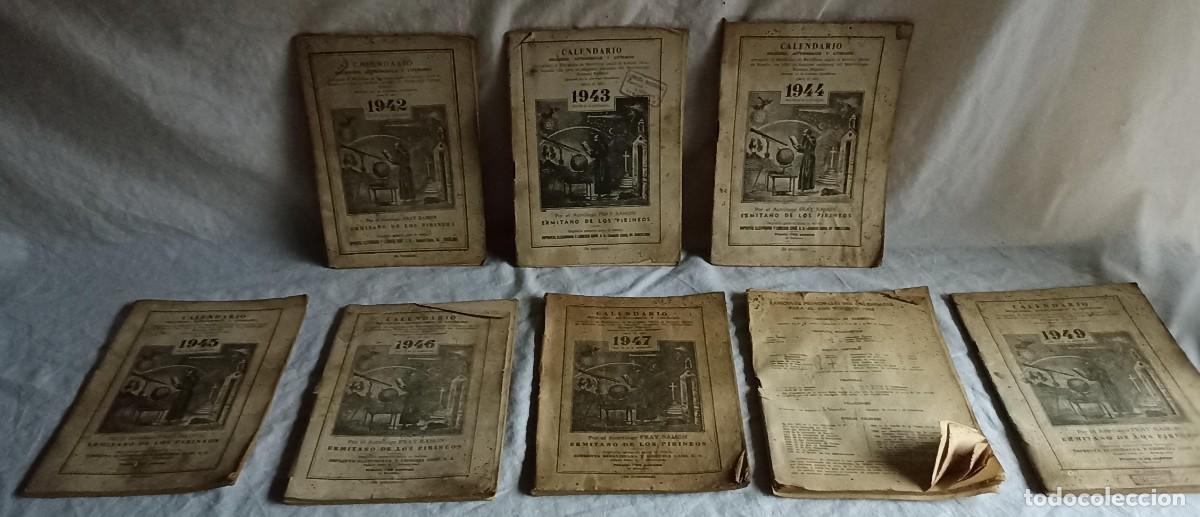 Coleccionismo de revistas y peri&oacute;dicos: Lote 8 calendarios religioso, astron&oacute;mico y literario a&ntilde;o 1942, 1943, 1944, 1945, 1946, 1947, 1948 y