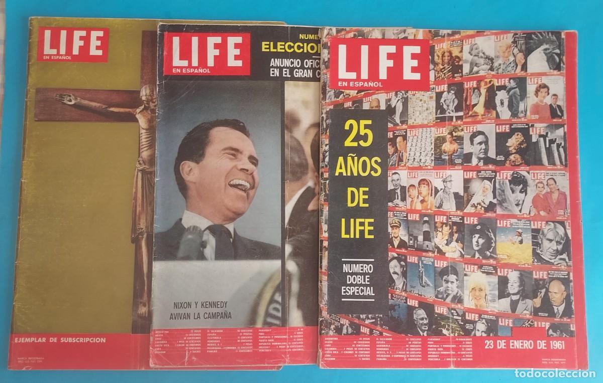 Coleccionismo de revistas y peri&oacute;dicos: LOTE DE REVISTAS LIFE EN ESPA&Ntilde;OL A&Ntilde;OS 1956, 1960 y 1961 NIXON KENNEDY ESPECIAL 25 A&Ntilde;OS CRISTIANISMO&hellip;