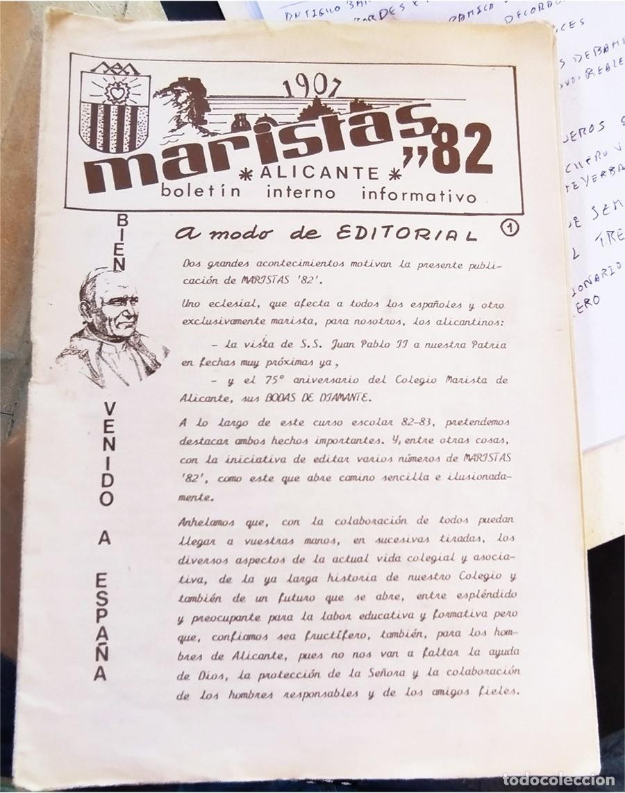 Coleccionismo de revistas y peri&oacute;dicos: BOLETIN INTERNO INFORMATIVO COLEGIO HERMANOS MARISTAS ALICANTE 75 ANIVERSARIO 1982 NUMERO 1