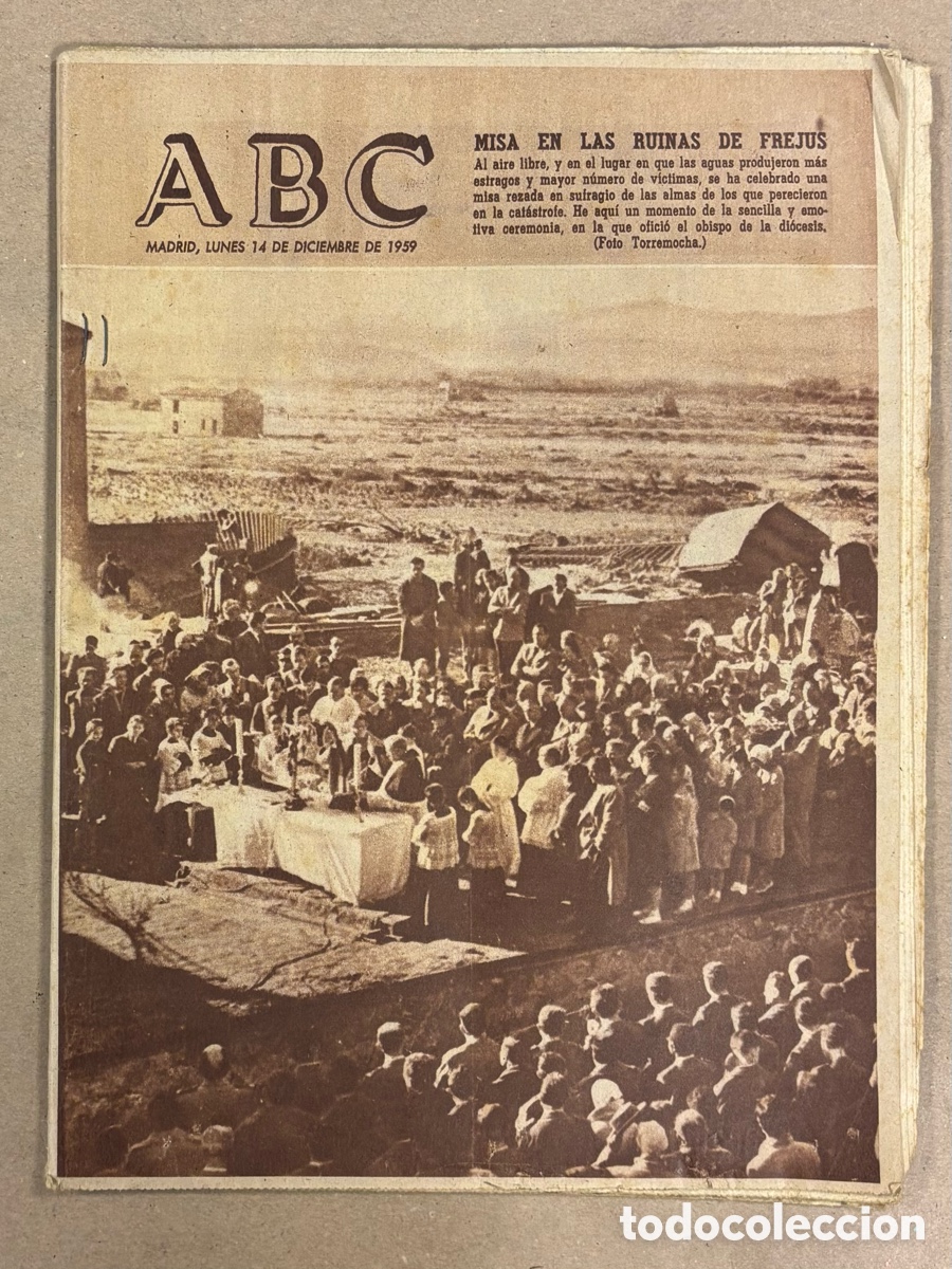 Coleccionismo de revistas y peri&oacute;dicos: ABC (14 DICIEMBRE 1959) MISA EN LAS RUINAS DE FREJUS, AMPLIACI&Oacute;N BARRIO DE LA CONCEPCI&Oacute;N, FISAC