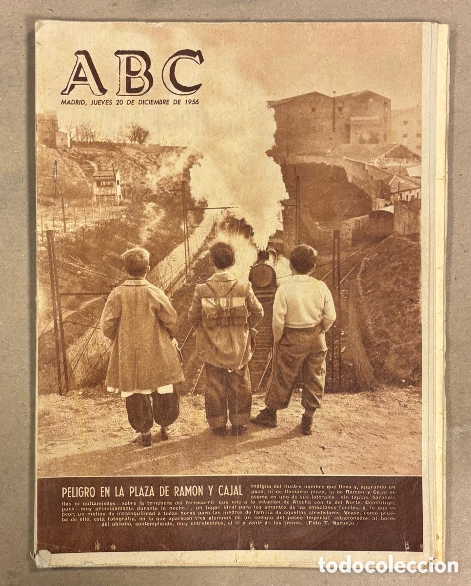 Coleccionismo de revistas y peri&oacute;dicos: ABC (20 DICIEMBRE 1956) PELIGRO PLAZA RAM&Oacute;N Y CAJAL MADRID FERROCARRIL, REPORTAJE ARANDA DE DUERO