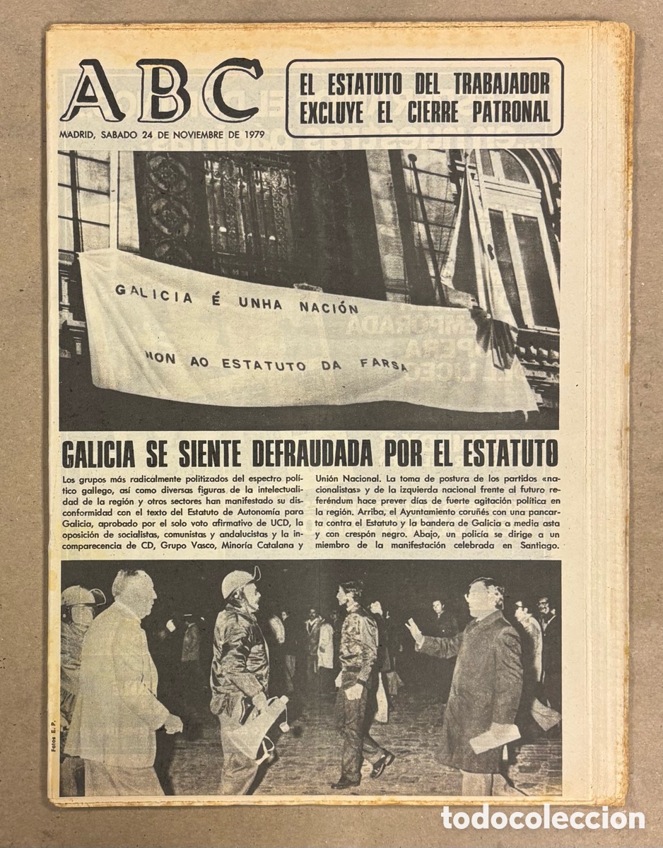 Coleccionismo de revistas y peri&oacute;dicos: ABC (24 NOVIEMBRE 1979) GALICIA DEFRAUDADA POR EL ESTATUTO, CHOQUE ENTRE PSOE - PCE, LA TRAINERA RES