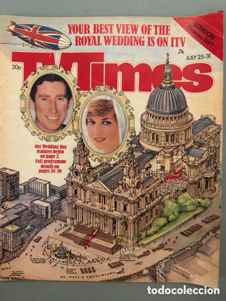 Coleccionismo de revistas y peri&oacute;dicos: Radio Times y TV Times boda Carlos y Diana
