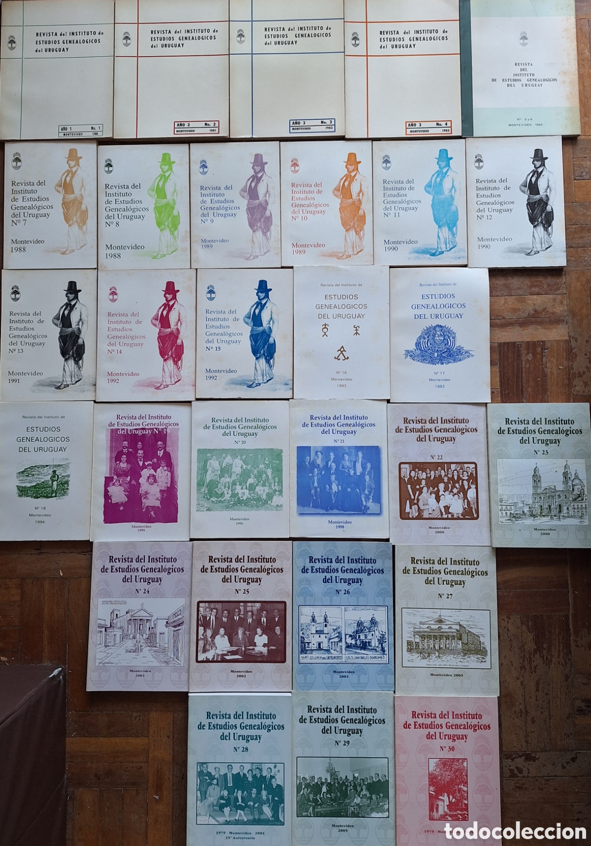 Coleccionismo de revistas y peri&oacute;dicos: COLECCION 30 REVISTA INSTITUTO ESTUDIOS GENEALOGICOS URUGUAY No 1 a 30