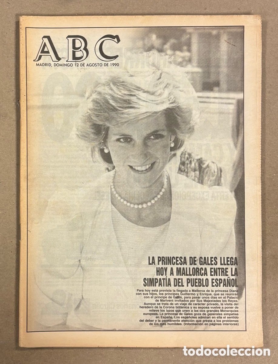 Coleccionismo de revistas y peri&oacute;dicos: ABC (12 AGOSTO 1990) LADY DI EN MALLORCA, GUERRA DEL GOLFO, INDURAIN CL&Aacute;SICA SAN SEBASTI&Aacute;N,&hellip;