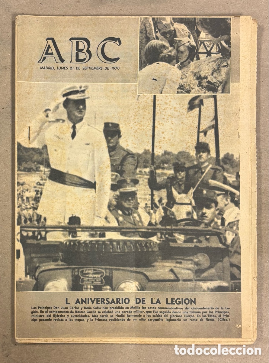Coleccionismo de revistas y peri&oacute;dicos: ABC (21 SEPTIEMBRE 1970) 50&ordm; ANIVERSARIO DE LA LEGI&Oacute;N, ANTONIO GADES, MISSES ESPA&Ntilde;OLAS, ATL&Eacute;TICO MAD