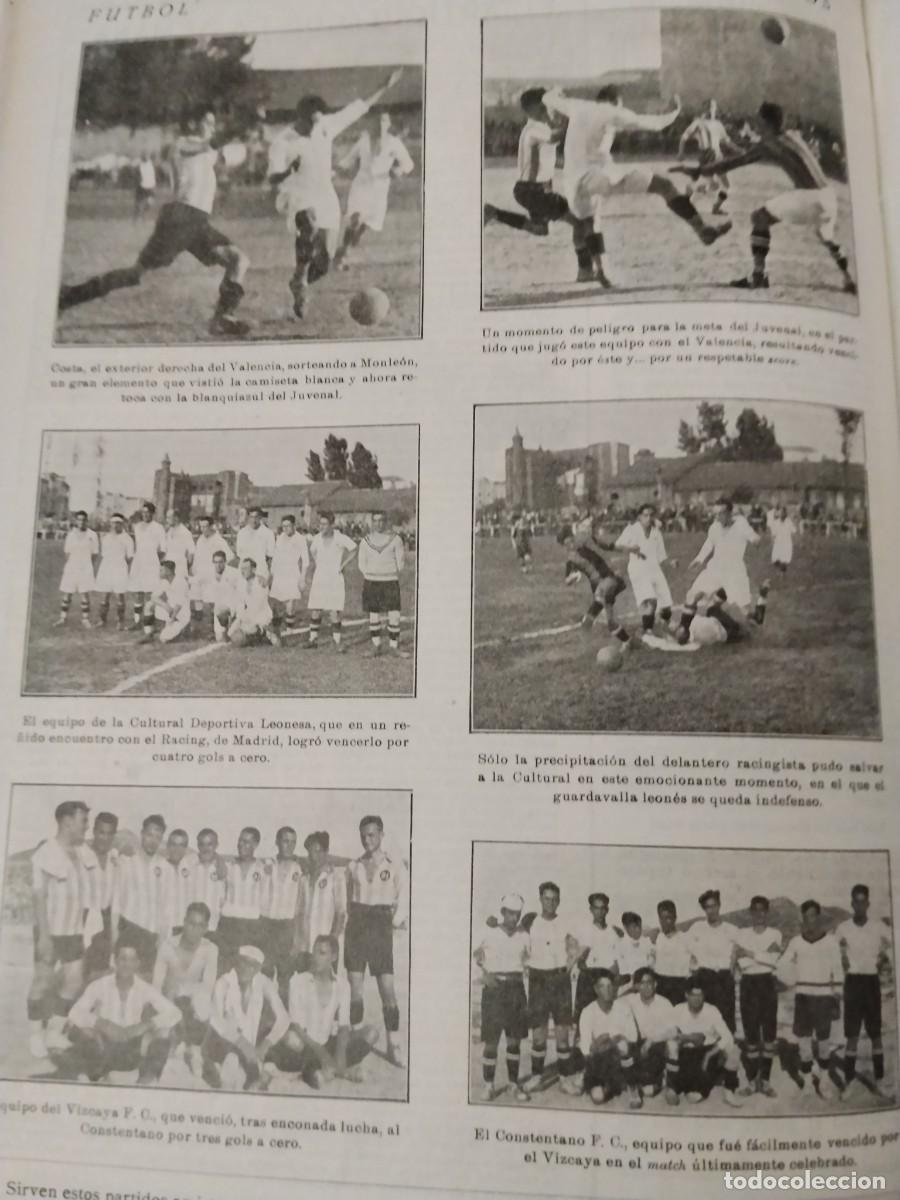Coleccionismo de revistas y peri&oacute;dicos: EQUIPOS FUTBOL CULTURAL DEPORTIVA LEONESA EL CONSTENTANO C.F.Y VIZCAYA F.C HOJA A&Ntilde;O 1928