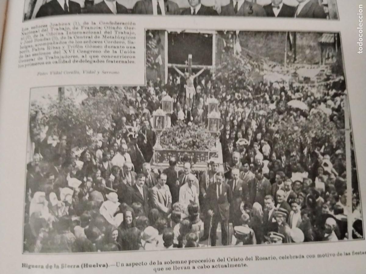 Coleccionismo de revistas y peri&oacute;dicos: HIGUERA DE LA SIERRA HUELVA PROCESION DEL CRISTO DEL ROSARIO HOJA A&Ntilde;O 1928
